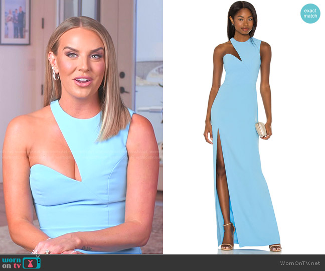 Amanda Uprichard Gilda Gown in Pacific worn by Whitney Rose on The Real Housewives of Salt Lake City