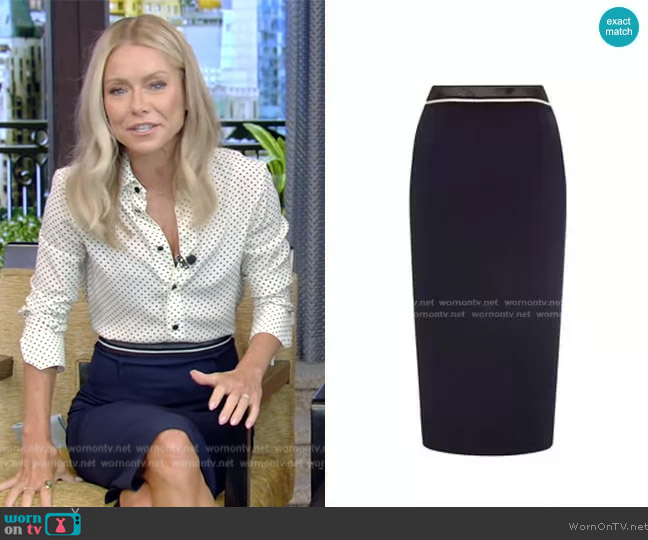 Roland Mouret Arreton Skirt worn by Kelly Ripa on Live with Kelly and Mark