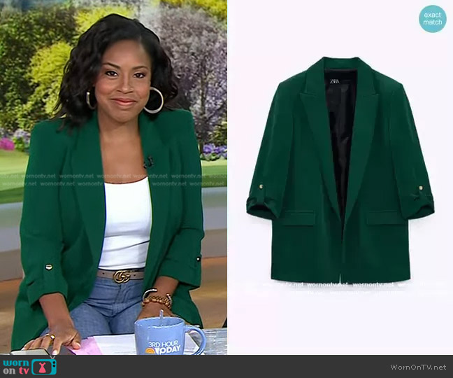 Zara Blazer with Rolled Up Sleeves worn by Sheinelle Jones on Today