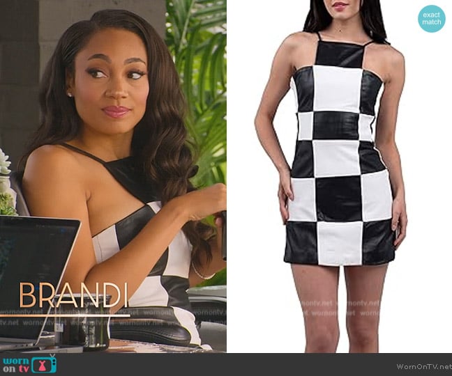 Bruce Glen Leather Check Dress worn by Brandi Marshall (Brandi Marshall) on Selling the OC