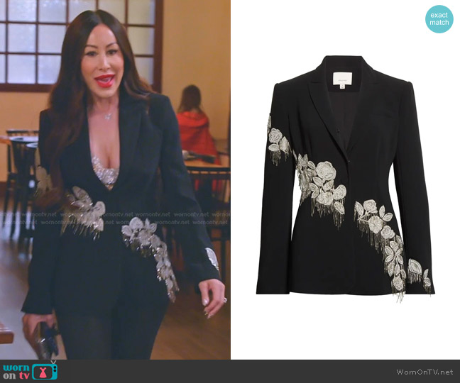 Cinq a Sept Candace Embellished Blazer worn by Angie Katsanevas on The Real Housewives of Salt Lake City