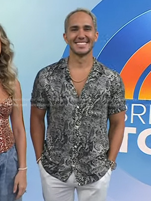 Carlos PenaVega’s grey snake print shirt on Today
