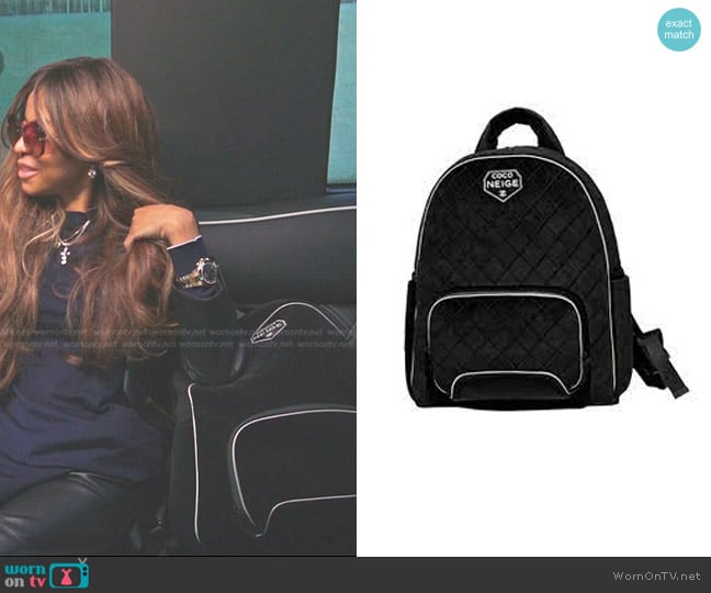 Chanel Velvet Coco Neige Backpack worn by Mary Cosby on The Real Housewives of Salt Lake City
