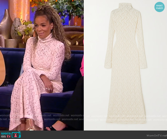 Chloe Crocheted cotton-blend maxi dress worn by Sunny Hostin on The View