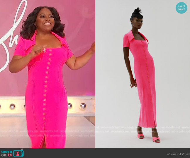 Christopher John Rogers Pink Button down Dress worn by Sherri Shepherd on Sherri