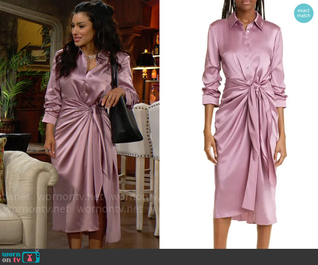 Cinq a Sept Jacey Dress in Warm Mauve worn by Audra Charles (Zuleyka Silver) on The Young and the Restless