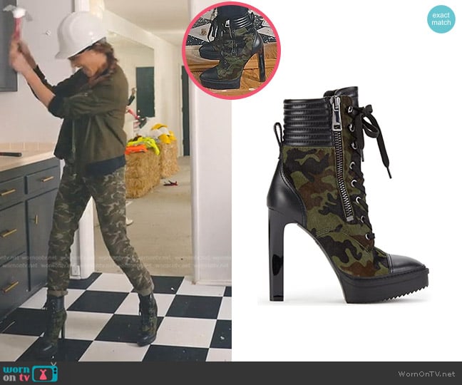 DKNY High Heel Ankle Boot in Military Green/Black Steffi worn by Polly Brindle (Polly Brindle) on Selling the OC