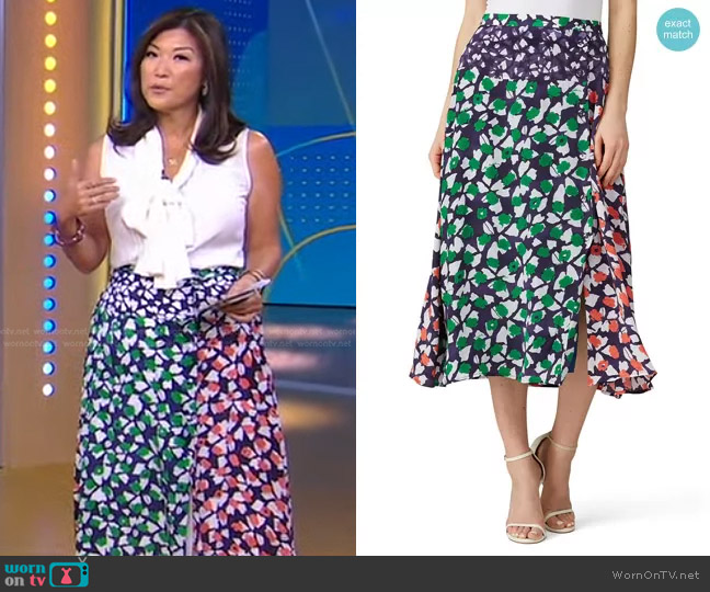 Emily Lovelock Denise Skirt worn by Juju Chang on Good Morning America