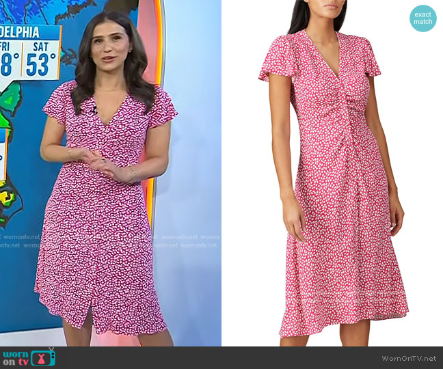 Diane von Furstenberg Cecilia Dress in Pink worn by Angie Lassman on Today