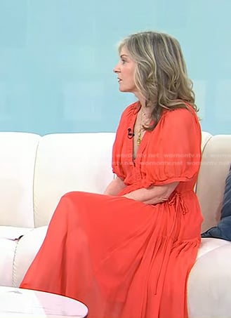 Dr. Debra Wattenberg’s red midi dress on Today