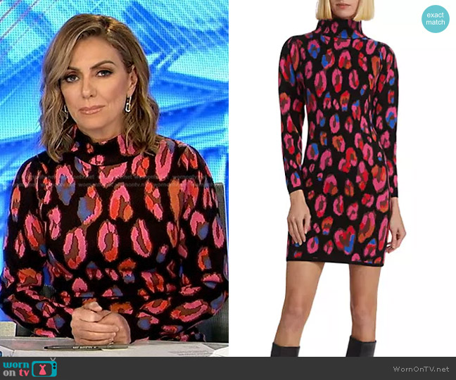 Farm Rio Iridescent Leopards Knit Minidress worn by Kyra Phillips on Good Morning America