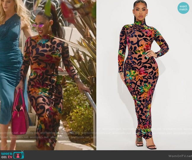 Fashion Nova Georgia Long Sleeve Maxi Dress worn by Kayla Carmona (Kayla Carmona) on Selling the OC