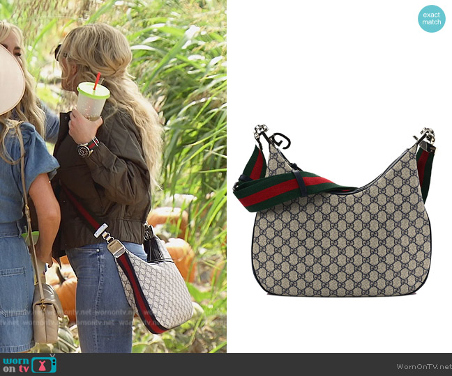 Gucci GG Supreme Monogram Textured Calfskin Web Large Attache Shoulder Bag worn by Jennifer Pedranti on The Real Housewives of Orange County