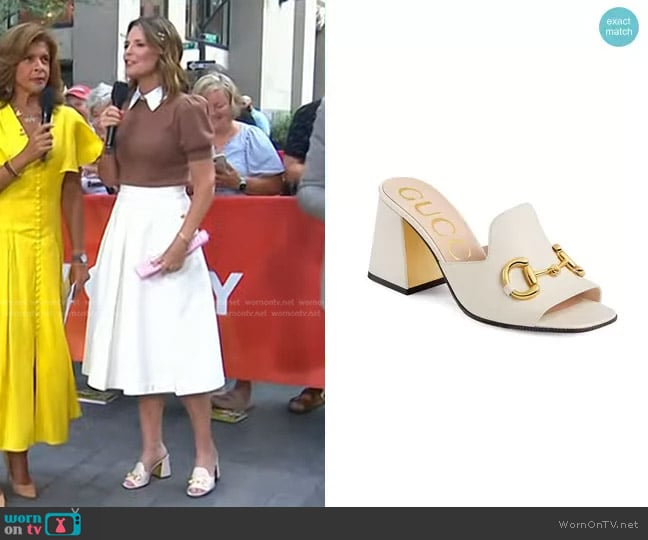 Gucci Slide Sandal With Horsebit worn by Savannah Guthrie on Today