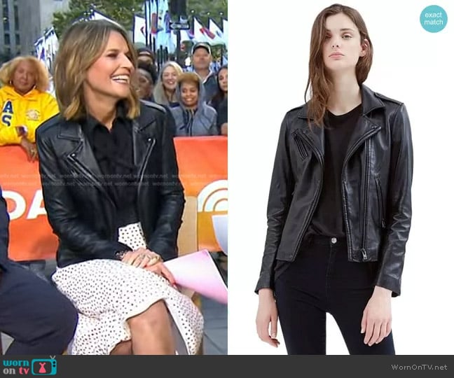 Iro Han Leather Jacket worn by Savannah Guthrie on Today