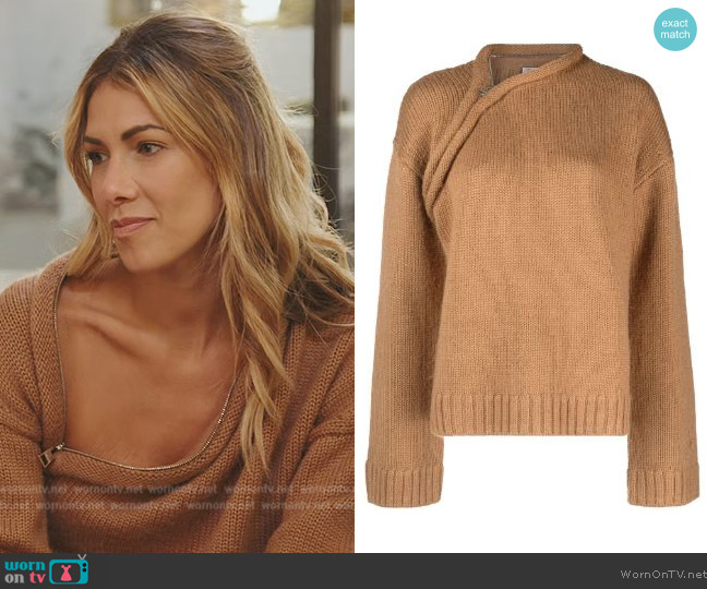 JW Anderson Asymmetric zip-up jumper worn by Erin Lichy on The Real Housewives of New York City