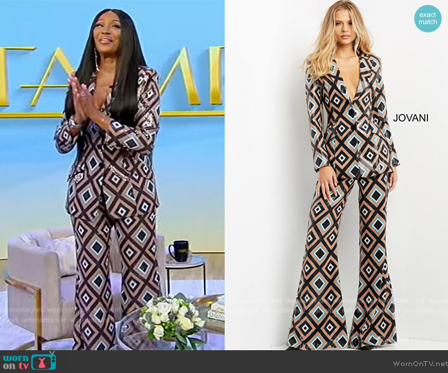 Jovani 07921 Multi Color Contemporary Two Piece Suit worn by Cynthia Bailey on Tamron Hall Show