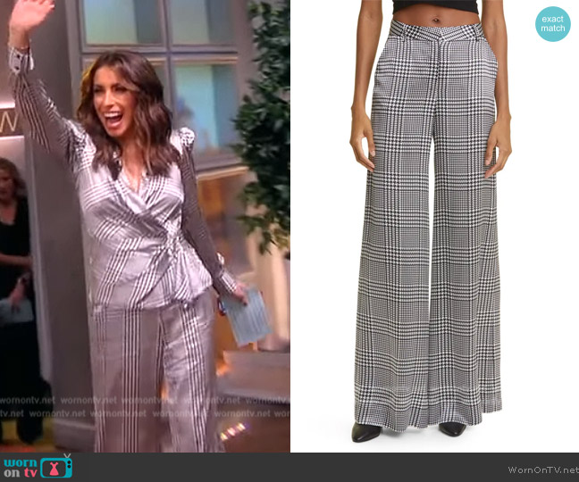 L'Agence Gavin Houndstooth Wide Leg Pants worn by Alyssa Farah Griffin on The View