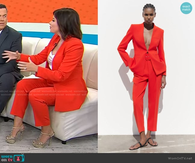 Zara Lapelless Fitted Blazer worn by Chloe Mela on Today