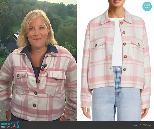 Love Tree Cropped Plaid Shirt Jacket