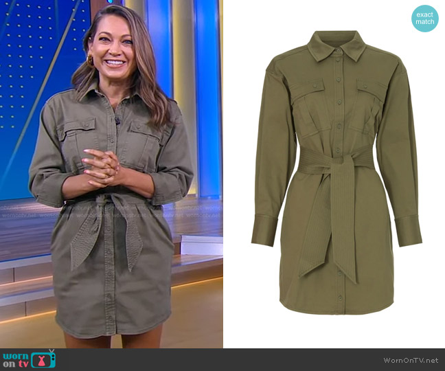 Marissa Webb Collective Belted Shirt Dress worn by Ginger Zee on Good Morning America