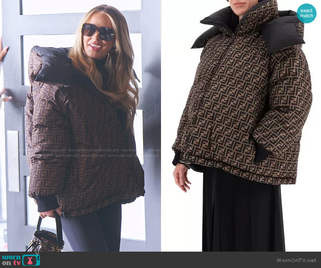 Fendi Motif Reversible Hooded Jacket worn by Whitney Rose on The Real Housewives of Salt Lake City