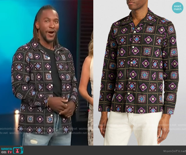 NN 07 Julio embroidered-cotton shirt worn by Scott Evans on Access Hollywood