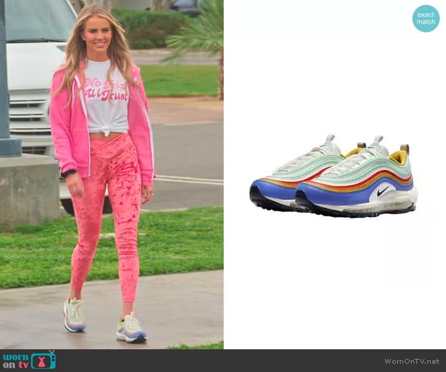 Nike Air Max 97 in Sapphire Pistachio Frost Obsidian worn by Whitney Rose on The Real Housewives of Salt Lake City