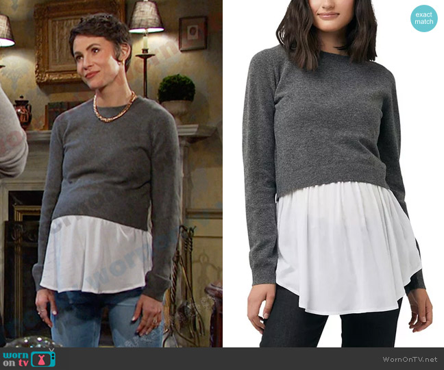 Ripe Maternity Sandy Detachable Maternity Nursing Top worn by Sarah Horton (Linsey Godfrey) on Days of our Lives
