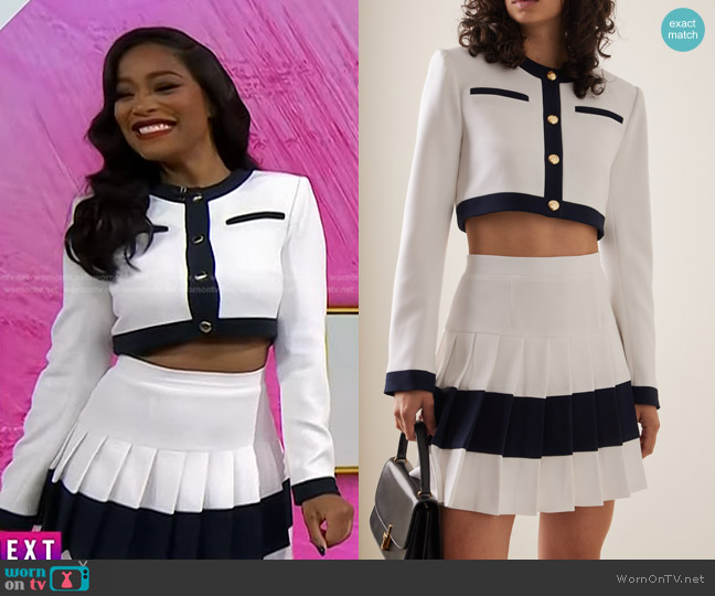 Sergio Hudson Crepe Cropped Jacket worn by Keke Palmer on Today