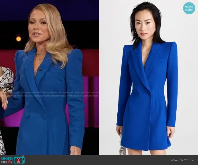 Sergio Hudson DB Jacket Dress in Royal Blue worn by Kelly Ripa on Generation Gap