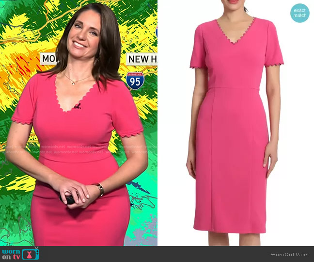 Maggy London Short Sleeve Midi Sheath Dress worn by Maria Larosa on Today