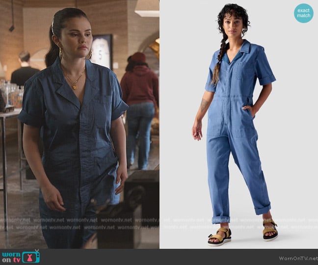 Stoic Short-Sleeve Venture Jumpsuit worn by Mabel Mora (Selena Gomez) on Only Murders in the Building