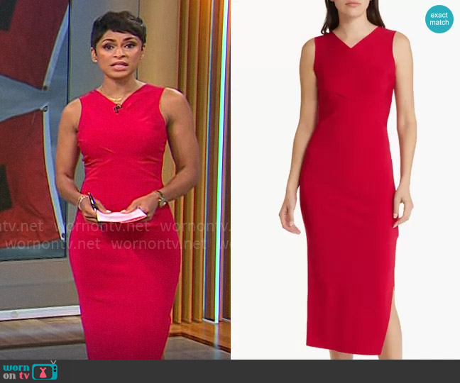 Ted Baker Mikella Dress worn by Jericka Duncan on CBS Mornings