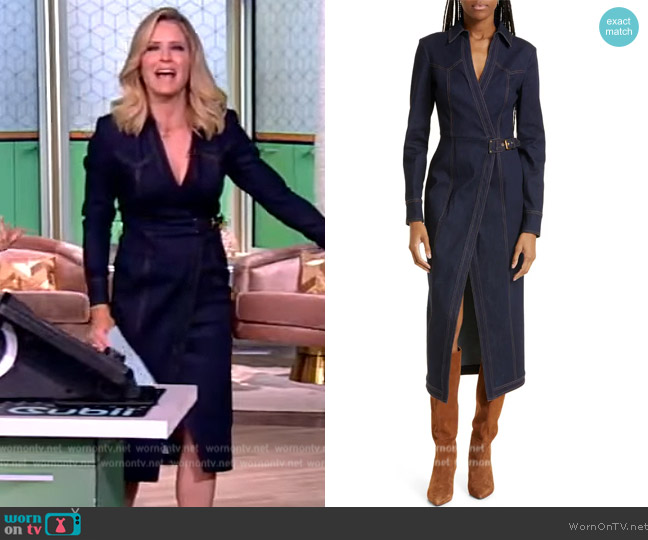 Veronica Beard Arlington Denim Midi-Dress worn by Sara Haines on The View