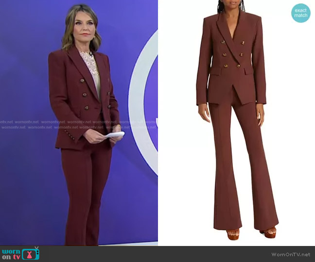 Veronica Beard Miller Dickey Blazer in Burnt Sienna worn by Savannah Guthrie on Today