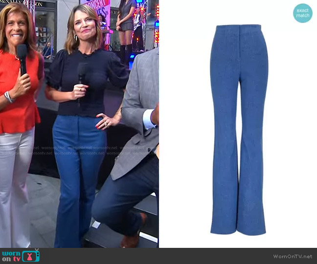Veronica Beard Royce Stretch Cotton Pants worn by Savannah Guthrie on Today