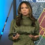Adelle’s green mock neck satin dress on Today
