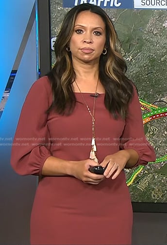 Adelle’s pink square neck dress on Today