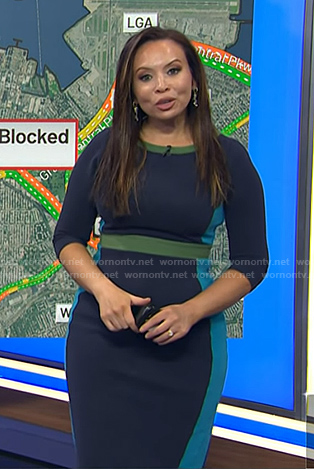 Adelle’s navy colorblock dress on Today
