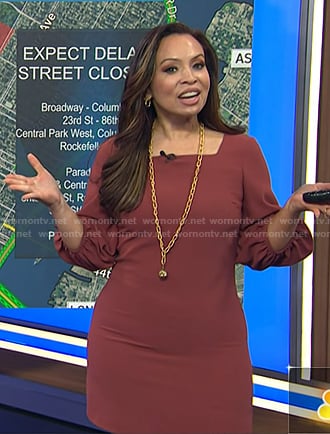Adelle’s pink square neck dress on Today
