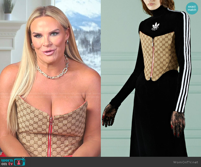 Gucci x Adidas Reversible Cotton Corset worn by Heather Gay on The Real Housewives of Salt Lake City