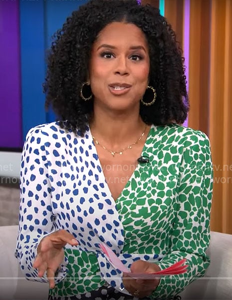 Adriana Diaz’s mixed print dress on CBS This Morning