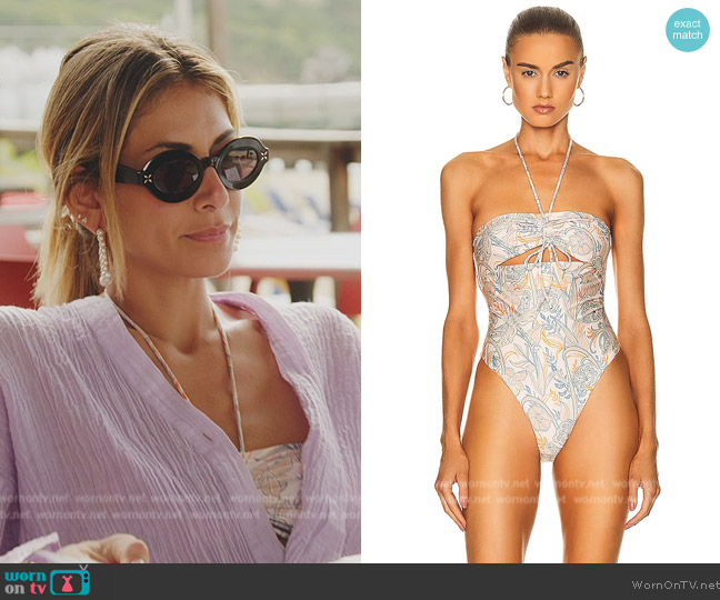 Agua by Agua Bendita Monarca One Piece Swimsuit worn by Erin Lichy on The Real Housewives of New York City
