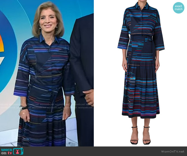 Akris Punto Matrix Flower Print Sateen Shirt worn by Caroline Kennedy on Today