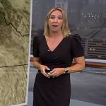 Alex Wilson’s black puff sleeve dress on CBS Evening News