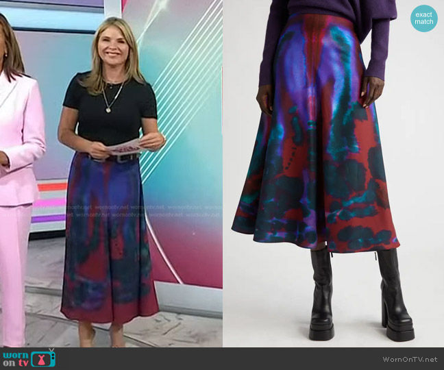 Altuzarra Hydra Ink Blot Midi Skirt worn by Jenna Bush Hager on Today