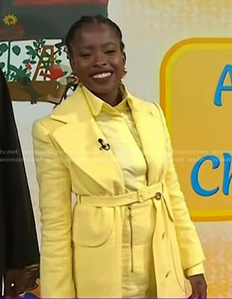 Amanda Gorman’s yellow blazer jacket and shorts on Today