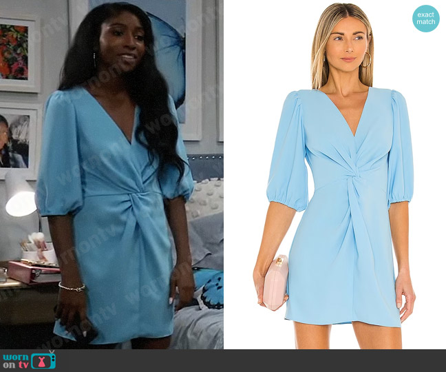 Amanda Uprichard Susannah Dress in Pacific worn by Trina Robinson (Tabyana Ali) on General Hospital