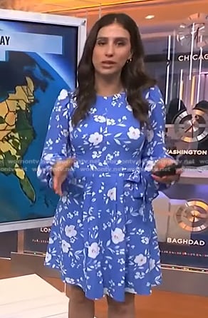 Angie Lassman’s blue floral dress on Today